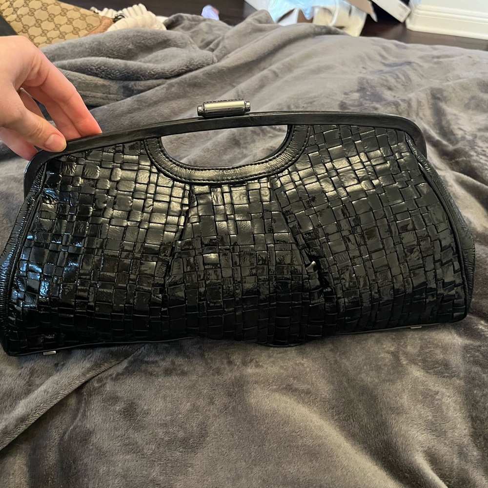 Elliott Lucca Black Leather Clutch - Excellent Condition